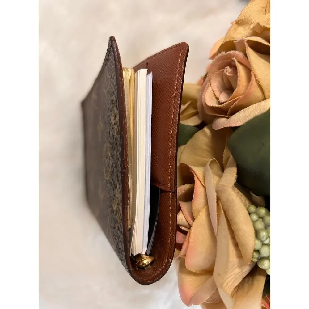 Vintage Authentic Louis Vuitton Monogram PM Ring Agenda Made in Spain CA1918